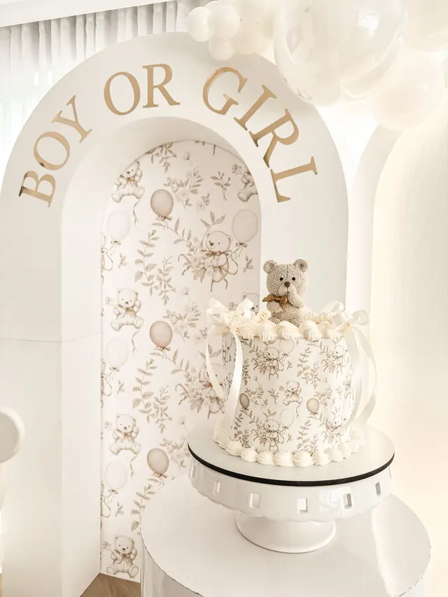 Tort na baby shower, płeć niespodzianka